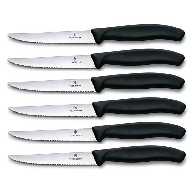 Victorinox Steakmessen Swiss Classic Zwart 6 Stuks 1 Victorinox Steakmessen Swiss Classic Zwart 6 Stuks