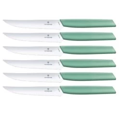 Victorinox Swiss Modern Steakmessen - 6-delig - RVS/Mintgroen - Kartel
