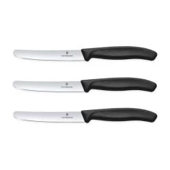 Victorinox Swiss Classic 3-delige Tafelmessenset - Glad Lemmet - Zwart