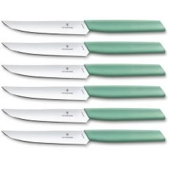 Victorinox Swiss Modern Steakmessen - 6-delig - 12cm - Mint Groen