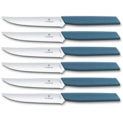 Victorinox Swiss Modern Steakmessen - 6-delig - 12cm - Blauw