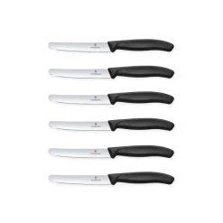 Victorinox Swiss Classic 6-delige Tafelmessenset - Glad Lemmet - Zwart