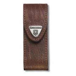 Riem Hoesje Victorinox Bruin/Zilver Leer 2 4 Lagen 91 Mm