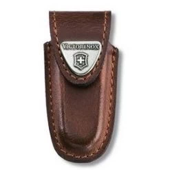 Victorinox Riemetui Bruin Leer Metalen Embleem Riemlus