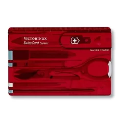 SwissCard 10 Functies Transparant Rood Victorinox